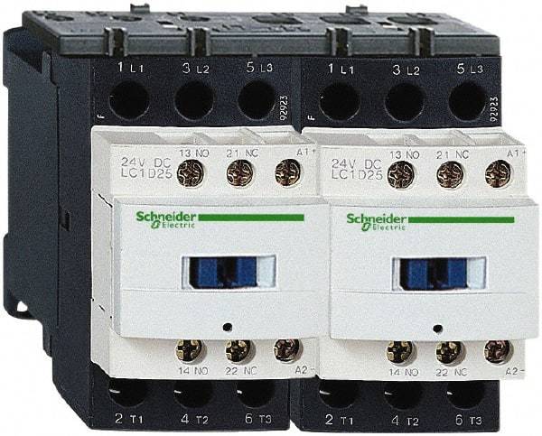 Schneider Electric - 3 Pole, 110 Coil VAC at 50/60 Hz, 25 Amp at 440 VAC, Reversible IEC Contactor - 1 Phase hp: 2 at 115 VAC, 3 at 230/240 VAC, 3 Phase hp: 15 at 460/480 VAC, 20 at 575/600 VAC, 5 at 200/208 VAC, 7.5 at 230/240 VAC - A1 Tooling