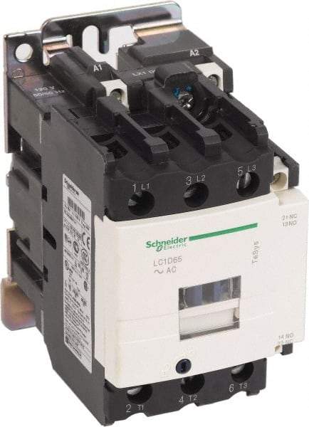 Schneider Electric - 3 Pole, 200 Coil VAC at 60 Hz, 65 Amp at 440 VAC and 80 Amp at 440 VAC, Nonreversible IEC Contactor - 1 Phase hp: 10 at 230/240 VAC, 5 at 115 VAC, 3 Phase hp: 20 at 200/208 VAC, 20 at 230/240 VAC, 50 at 460/480 VAC, 50 at 575/600 VAC - A1 Tooling