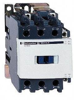 Schneider Electric - 3 Pole, 24 Coil VDC, 50 Amp at 440 VAC and 80 Amp at 440 VAC, Nonreversible IEC Contactor - 1 Phase hp: 3 at 115 VAC, 7.5 at 230/240 VAC, 3 Phase hp: 15 at 200/208 VAC, 15 at 230/240 VAC, 40 at 460/480 VAC, 40 at 575/600 VAC - A1 Tooling