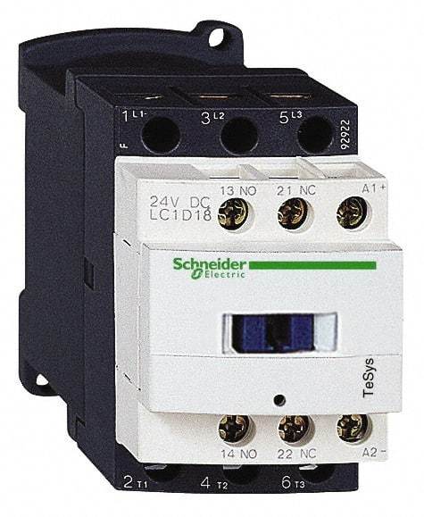 Schneider Electric - 3 Pole, 120 Coil VAC at 50/60 Hz, 18 Amp at 440 VAC and 32 Amp at 440 VAC, Nonreversible IEC Contactor - 1 Phase hp: 1 at 115 VAC, 3 at 230/240 VAC, 3 Phase hp: 10 at 460/480 VAC, 15 at 575/600 VAC, 5 at 200/208 VAC, 5 at 230/240 VAC - A1 Tooling