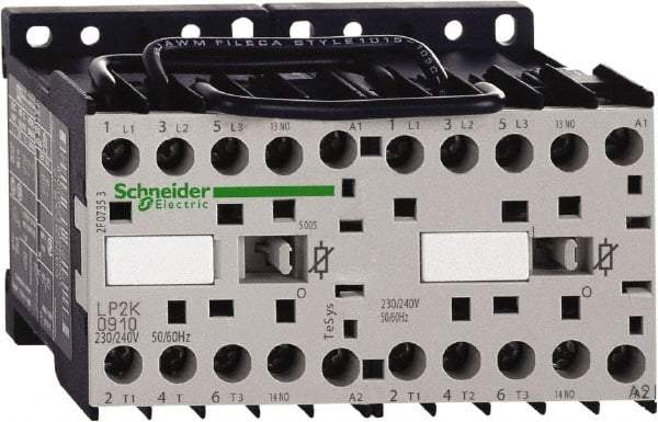 Schneider Electric - 3 Pole, 24 Coil VDC, 12 Amp at 440 VAC, 16 Amp at 690 VAC and 20 Amp at 440 VAC, Reversible IEC Contactor - BS 5424, CSA, IEC 60947, NF C 63-110, RoHS Compliant, UL Listed, VDE 0660 - A1 Tooling