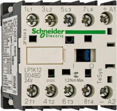 Schneider Electric - 4 Pole, 24 Coil VDC, 16 Amp at 690 VAC and 20 Amp at 440 VAC, Nonreversible IEC Contactor - BS 5424, CSA, IEC 60947, NF C 63-110, RoHS Compliant, UL Listed, VDE 0660 - A1 Tooling