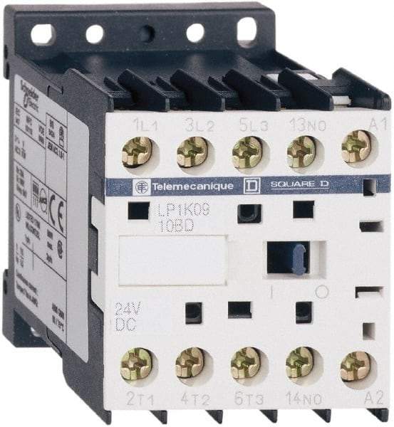 Schneider Electric - 3 Pole, 24 Coil VDC, 12 Amp at 440 VAC, 16 Amp at 690 VAC and 20 Amp at 440 VAC, Nonreversible IEC Contactor - BS 5424, CSA, IEC 60947, NF C 63-110, RoHS Compliant, UL Listed, VDE 0660 - A1 Tooling