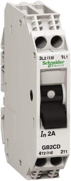 Schneider Electric - 16 Amp, 1 Pole, Backplate, Clip, DIN Rail Mount Circuit Protector - Thermal Magnetic Trip, Multiple Breaking Capacity Ratings, 67mm Deep x 74mm High x 15mm Wide - A1 Tooling