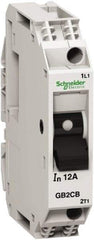 Schneider Electric - 12 Amp, 1 Pole, Backplate, Clip, DIN Rail Mount Circuit Protector - Thermal Magnetic Trip, Multiple Breaking Capacity Ratings, 67mm Deep x 74mm High x 15mm Wide - A1 Tooling