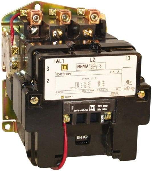 Square D - 3 Pole, 380 Coil VAC at 50 Hz, 90 Amp NEMA Contactor - Open Enclosure, 50 Hz at 380 VAC - A1 Tooling