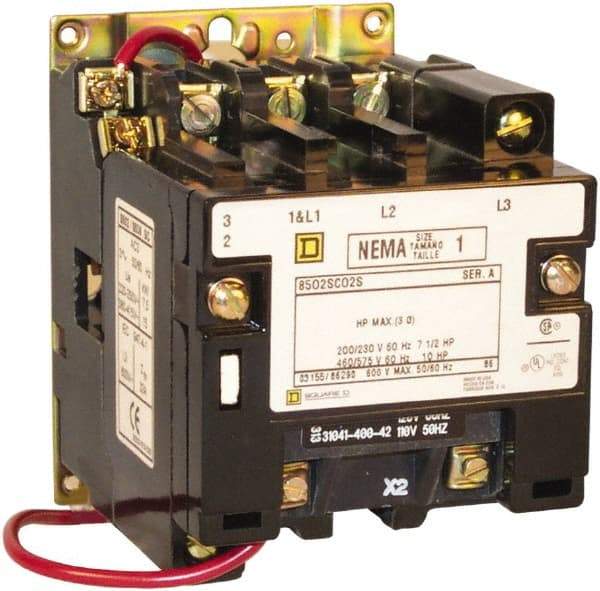 Square D - 3 Pole, 24 Coil VAC at 60 Hz, 27 Amp NEMA Contactor - Open Enclosure, 60 Hz at 24 VAC - A1 Tooling