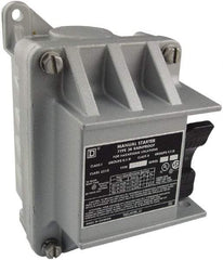 Square D - 2 Poles, 16 Amp, NEMA, Enclosed Toggle Manual Motor Starter - 1 hp at 115 VAC, 1 hp at 230 VAC, 1 hp at 277 VAC, 3/4 hp at 115 VDC & 3/4 hp at 230 VDC, CE, CSA, NEMA 3R/7/9 & UL Listed - A1 Tooling