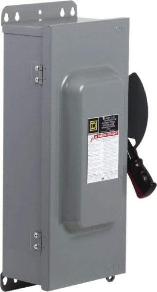 Square D - 100 Amp, 600 VAC/VDC, 3 Pole Nonfused Safety Switch - NEMA 12 & 3R, 40 hp at 600 VAC, 50 hp at 600 VDC (Single Phase), 100 hp at 600 VAC, 50 hp at 600 VDC (Triple Phase) - A1 Tooling