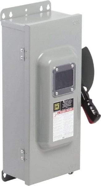 Square D - 100 Amp, 600 VAC/VDC, 3 Pole Nonfused Safety Switch - NEMA 12 & 3R, 40 hp at 600 VAC, 50 hp at 600 VDC (Single Phase), 100 hp at 600 VAC, 50 hp at 600 VDC (Triple Phase) - A1 Tooling