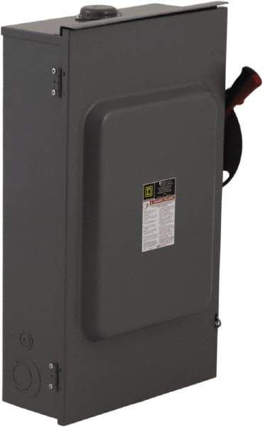 Square D - 200 Amp, 600 VAC/VDC, 3 Pole Fused Safety Switch - NEMA 3R, 50 hp at 600 VAC, 50 hp at 600 VDC (Single Phase), 150 hp at 600 VAC, 50 hp at 600 VDC (Triple Phase), 3PST Contact Form - A1 Tooling