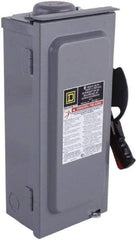 Square D - 100 Amp, 600 VAC/VDC, 3 Pole Fused Safety Switch - NEMA 3R, 30 hp at 480 VAC (Single Phase), 75 hp at 600 VAC, 50 hp at 600 VDC (Triple Phase), 3PST Contact Form - A1 Tooling