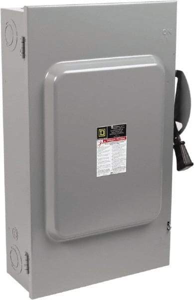 Square D - 200 Amp, 240 V, 3 Pole Nonfused Safety Switch - NEMA 1, 15 hp at 240 VAC (Single Phase), 60 hp at 240 VAC (Triple Phase), 3PST Contact Form - A1 Tooling