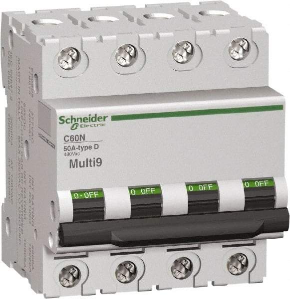 Schneider Electric - 16 Amp, 480Y/277 V, 4 Pole, DIN Rail Mount Miniature Circuit Breaker - Thermal Magnetic Trip - A1 Tooling