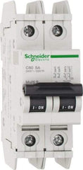 Schneider Electric - 5 Amp, 125 VDC, 240 VAC, 60 VDC, 1 Pole, DIN Rail Mount, Fixed Mount Miniature Circuit Breaker - Thermal Magnetic Trip, Multiple Breaking Capacity Ratings, 73mm Deep x 107mm High x 36mm Wide - A1 Tooling