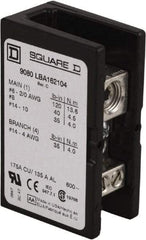 Square D - 1 Pole, 175 (Copper) Amp, Phenolic Power Distribution Block - 600 VAC, 1 Primary Connection - A1 Tooling