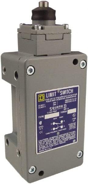 Square D - SPDT, NC/NO, 600 Volt Screw Terminal, Plunger Actuator, General Purpose Limit Switch - 1, 2, 4, 6, 12, 13, 6P NEMA Rating, IP67 IPR Rating - A1 Tooling