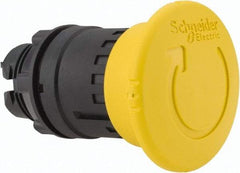 Schneider Electric - 22mm Mount Hole, Extended Mushroom Head, Pushbutton Switch Only - Round, Yellow Pushbutton, Nonilluminated, Maintained (MA) - A1 Tooling