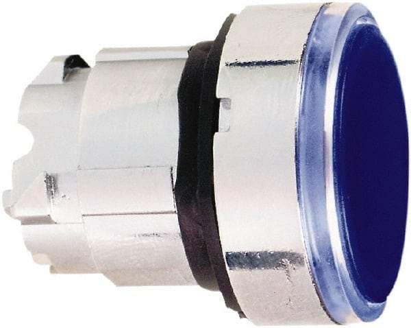 Schneider Electric - 22mm Mount Hole, Flush, Pushbutton Switch Only - Round, Blue Pushbutton, Nonilluminated, Momentary (MO) - A1 Tooling