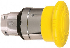 Schneider Electric - 22mm Mount Hole, Extended Mushroom Head, Pushbutton Switch Only - Round, Yellow Pushbutton, Nonilluminated, Maintained (MA) - A1 Tooling