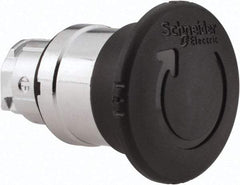 Schneider Electric - 22mm Mount Hole, Extended Mushroom Head, Pushbutton Switch Only - Round, Black Pushbutton, Nonilluminated, Maintained (MA) - A1 Tooling