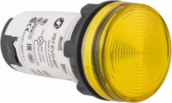 Schneider Electric - 24 V Yellow Lens LED Pilot Light - Round Lens, Screw Clamp Connector, 29mm Wide - A1 Tooling