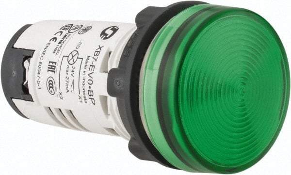 Schneider Electric - 24 V Green Lens LED Pilot Light - Round Lens, Screw Clamp Connector, 29mm Wide - A1 Tooling