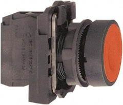 Schneider Electric - 22mm Mount Hole, Flush, Pushbutton Switch with Contact Block - Round, Red Pushbutton, Momentary (MO) - A1 Tooling