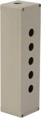 Schneider Electric - 5 Hole, 1.58 Inch Hole Diameter, Aluminum Pushbutton Switch Enclosure - 12.2 Inch High x 3.35 Inch Wide x 3.03 Inch Deep, 4, 13 NEMA Rated - A1 Tooling