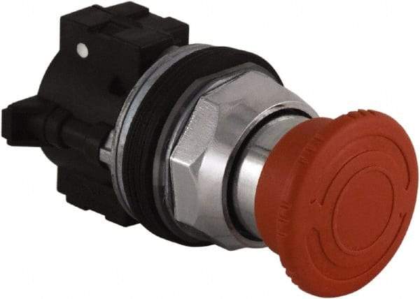 Schneider Electric - Extended Mushroom Head Pushbutton Switch Emergency Stop - Red, Round Button - A1 Tooling