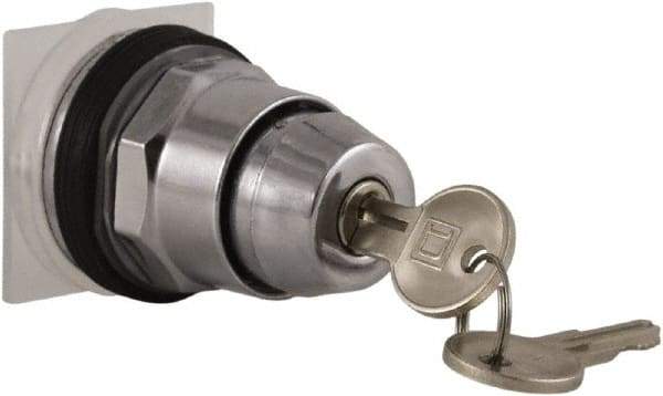 Schneider Electric - 30mm Mount Hole, 2 Position, Knob and Pushbutton Operated, Selector Switch Only - Black, Momentary (MO), without Contact Blocks, Weatherproof and Dust and Oil Resistant - A1 Tooling