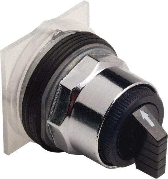 Schneider Electric - 30mm Mount Hole, 3 Position, Knob and Pushbutton Operated, Selector Switch Only - Black, Maintained (MA), without Contact Blocks, Weatherproof and Dust and Oil Resistant - A1 Tooling