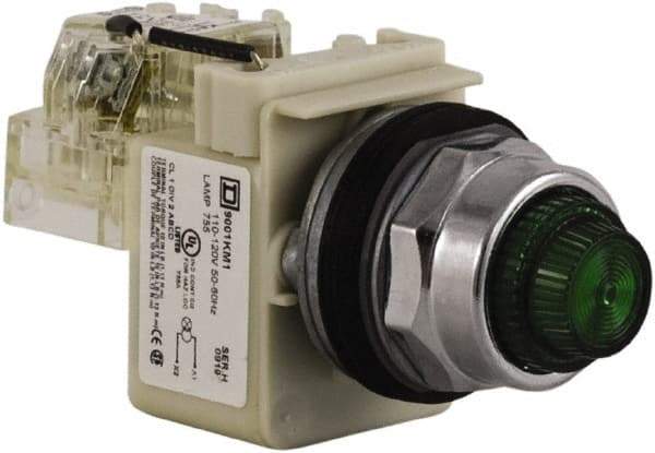 Schneider Electric - 120 VAC Green Lens Indicating Light - Screw Clamp Connector - A1 Tooling