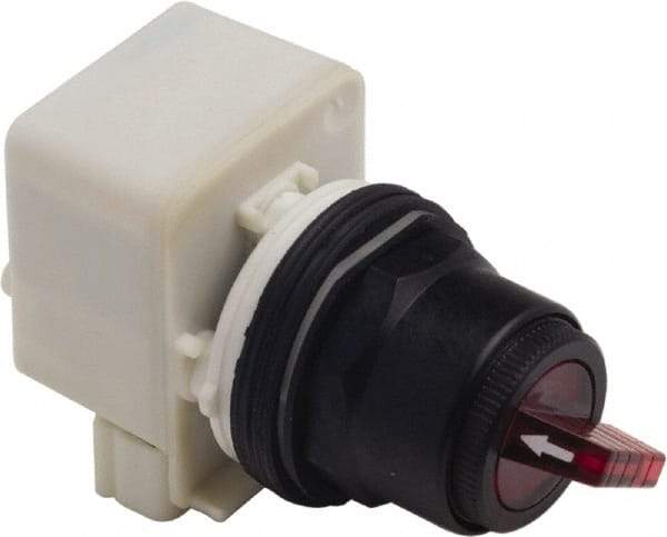 Schneider Electric - 30mm Mount Hole, 2 Position, Knob and Pushbutton Operated, Selector Switch Only - Red, Maintained (MA), without Contact Blocks, Anticorrosive, Weatherproof, Dust and Oil Resistant - A1 Tooling