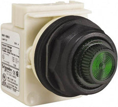 Schneider Electric - 24 V, 28 V Green Lens Indicating Light - Round Lens, Screw Clamp Connector, Corrosion Resistant, Dust Resistant, Oil Resistant - A1 Tooling