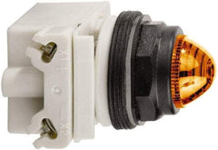 Schneider Electric - 120 VAC White Lens LED Pilot Light - Round Lens, Screw Clamp Connector, 54mm OAL x 42mm Wide, Vibration Resistant - A1 Tooling