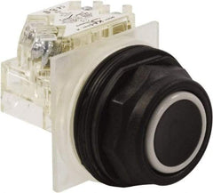 Schneider Electric - 30mm Mount Hole, Flush, Pushbutton Switch with Contact Block - Octagon, Black Pushbutton, Momentary (MO) - A1 Tooling