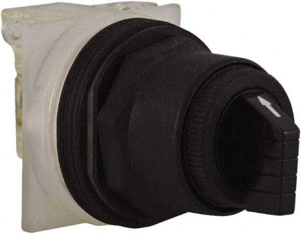 Schneider Electric - 1.18 Inch Mount Hole, 3 Position, Knob and Pushbutton Operated, Selector Switch - Black, Maintained (MA), Anticorrosive, Weatherproof, Dust and Oil Resistant - A1 Tooling