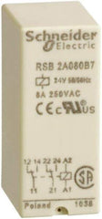 Schneider Electric - 2,000 VA Power Rating, Electromechanical Plug-in General Purpose Relay - 8 Amp at 250 VAC & 28 VDC, 2CO, 24 VAC - A1 Tooling