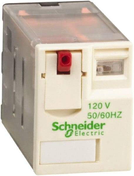 Schneider Electric - 2,500 VA Power Rating, Electromechanical Plug-in General Purpose Relay - 10 Amp at 250/277 VAC & 28/30 VDC, 5 at 250 VAC & 28 VDC, 3CO, 120 VAC at 50/60 Hz - A1 Tooling