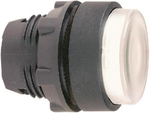 Schneider Electric - 22mm Mount Hole, Extended Straight, Pushbutton Switch Only - Round, White Pushbutton, Illuminated, Momentary (MO) - A1 Tooling