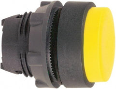 Schneider Electric - 22mm Mount Hole, Extended Straight, Pushbutton Switch Only - Round, Yellow Pushbutton, Nonilluminated, Momentary (MO) - A1 Tooling