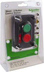 Schneider Electric - 2 Operator, Flush Pushbutton Control Station - Marche-Arret (Legend), Momentary Switch, NO/NC Contact, NEMA 1, 12, 13, 3, 3R, 4 - A1 Tooling