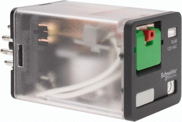 Schneider Electric - 3 at 60 Hz VA Power Rating, Octal Electromechanical Plug-in General Purpose Relay - 10 Amp at 250 VAC, 3PDT, 120 VAC, 35mm Wide x 56mm High x 35.4mm Deep - A1 Tooling