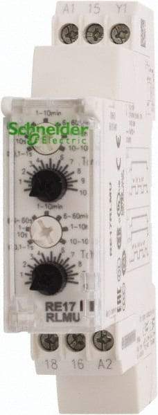 Schneider Electric - 100 hr Delay, Multiple Range SPDT Time Delay Relay - 8 Contact Amp, 24 VDC & 24 to 240 VAC, Selector Switch - A1 Tooling