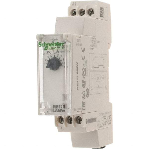 Schneider Electric - 100 hr Delay, Multiple Range SPST Time Delay Relay - 0.7 Contact Amp, 24 to 240 VAC/VDC, Selector Switch - A1 Tooling