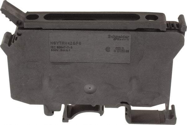 Schneider Electric - 1 Pole, 500 Volt, 10 Amp, -40 to 266°F, DIN Rail Mount, Polyamide Fused Terminal Block - 3 Contacts, 1/2 to 16mm Compatibility, 60-1/2mm High - A1 Tooling