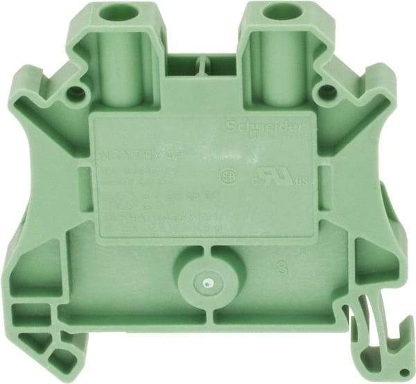 Schneider Electric - 1 Pole, 1,000 Volt, 32 Amp, -40 to 266°F, DIN Rail Mount, Polyamide Passthrough Terminal Block - 2 Contacts, 26 to 10 AWG Compatibility, 47-1/2mm High - A1 Tooling