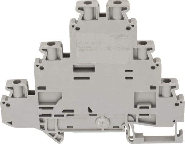 Schneider Electric - 3 Poles, 500 Volt, 24 Amp, -40 to 266°F, DIN Rail Mount, Polyamide Passthrough Terminal Block - 6 Contacts, 26 to 12 AWG Compatibility, 77-1/2mm High - A1 Tooling