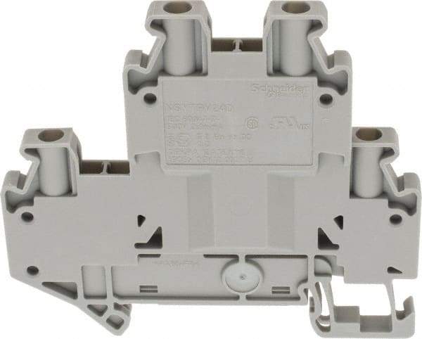 Schneider Electric - 2 Poles, 500 Volt, 28 Amp, -40 to 266°F, DIN Rail Mount, Polyamide Passthrough Terminal Block - 4 Contacts, 26 to 12 AWG Compatibility, 65mm High - A1 Tooling